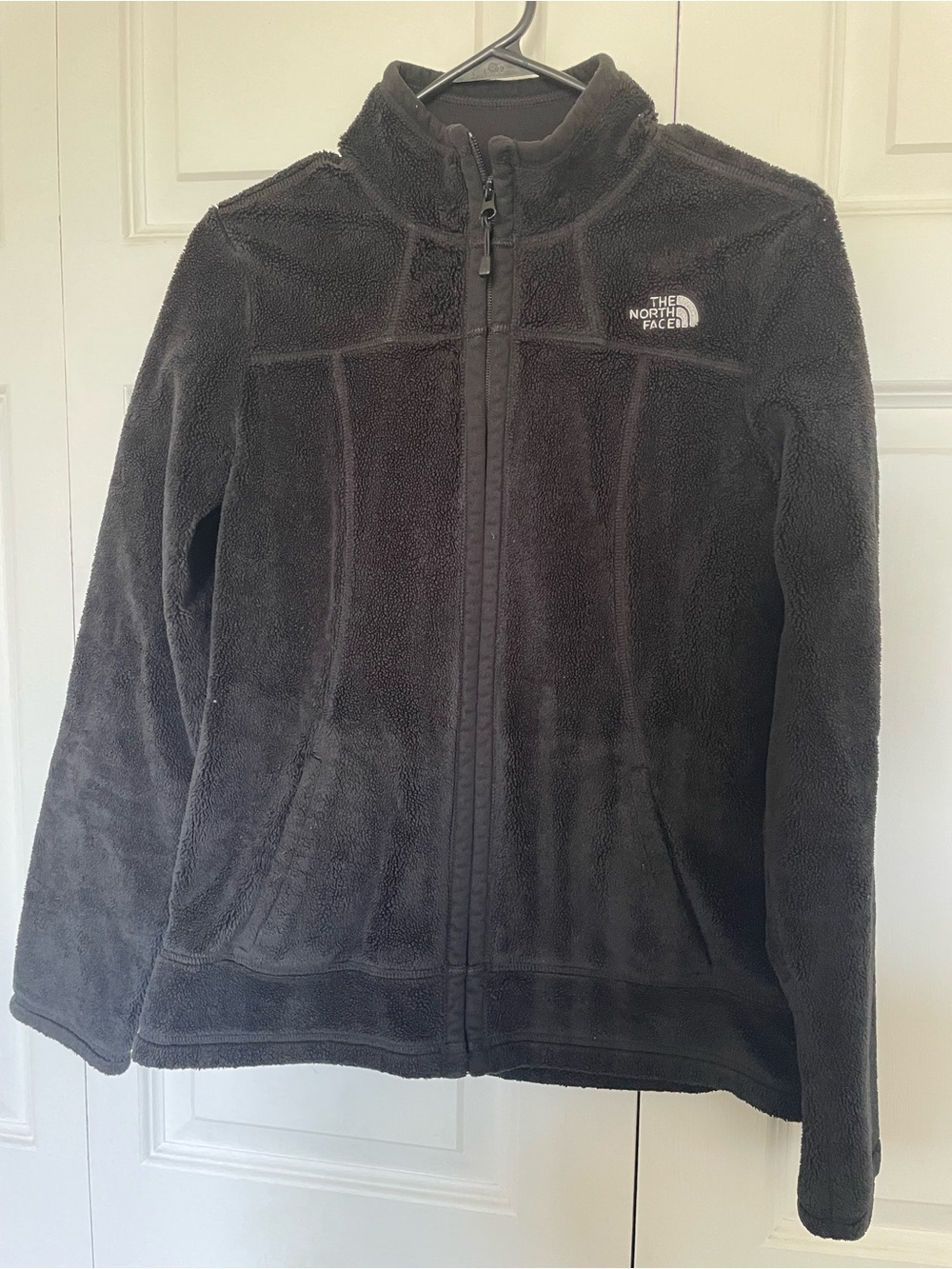 The North Face Black Fleece Jacket with White Logo